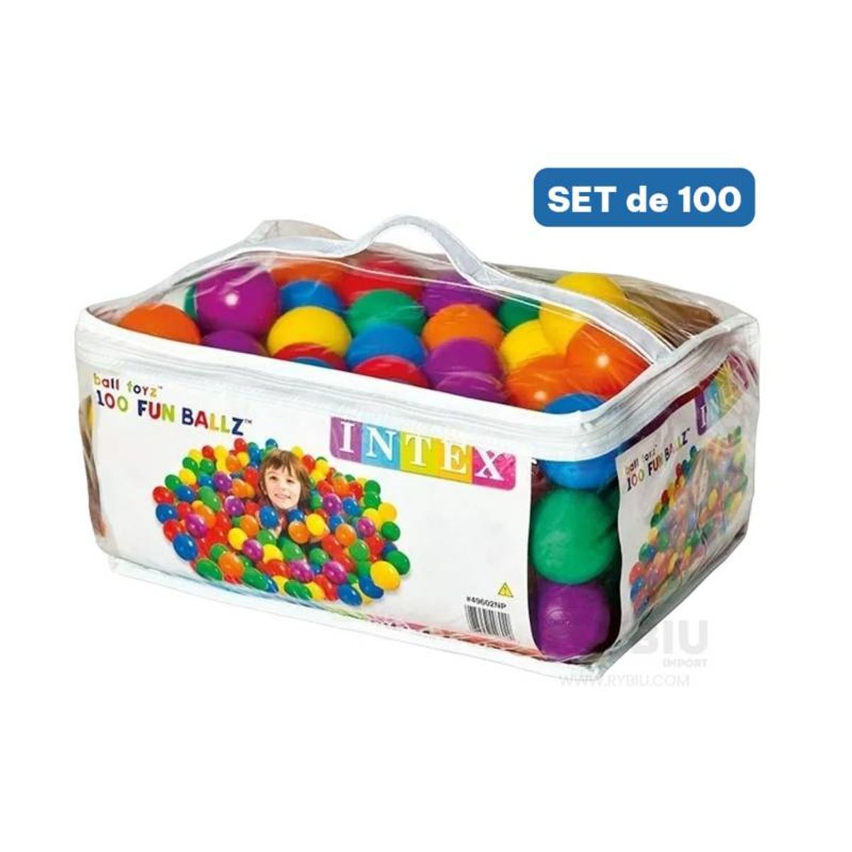 GENERICO - 100 Pelotas de Estimulación Intex Multicolor para Bebé