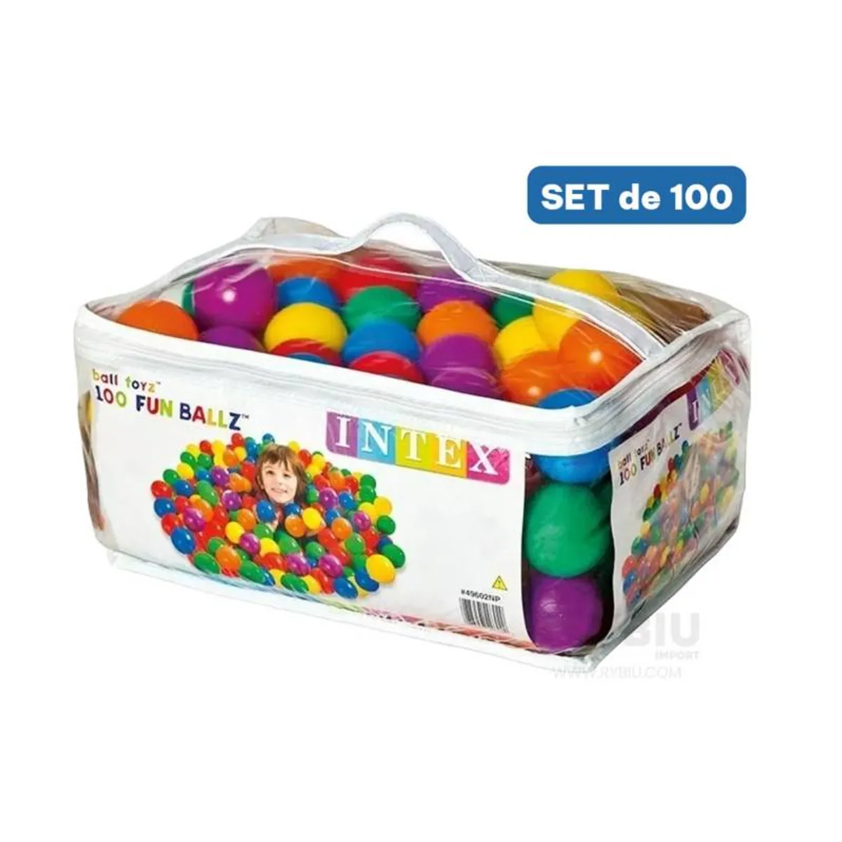 GENERICO - 100 Pelotas de Estimulación Intex Multicolor para Bebé