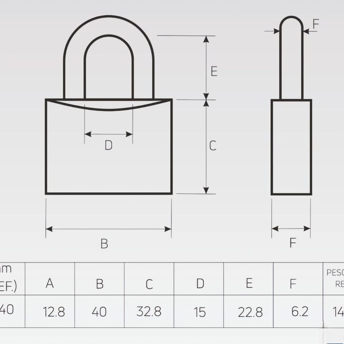 FORTE - Candado Estándar F-40 mm FORTE