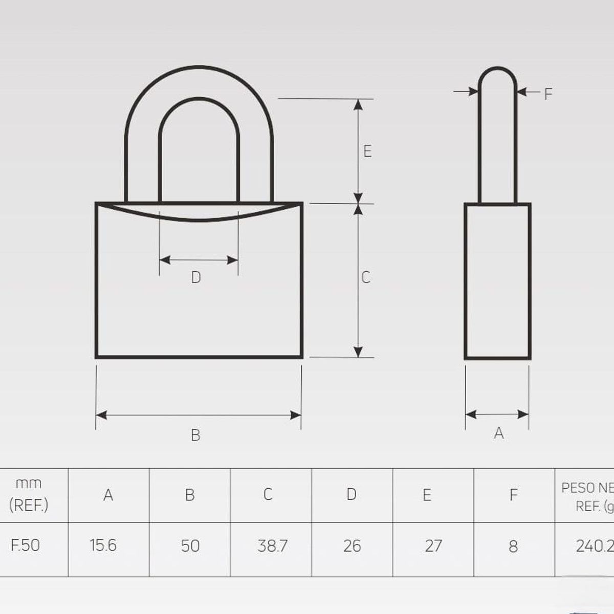 FORTE - Candado Estándar F-50 mm FORTE