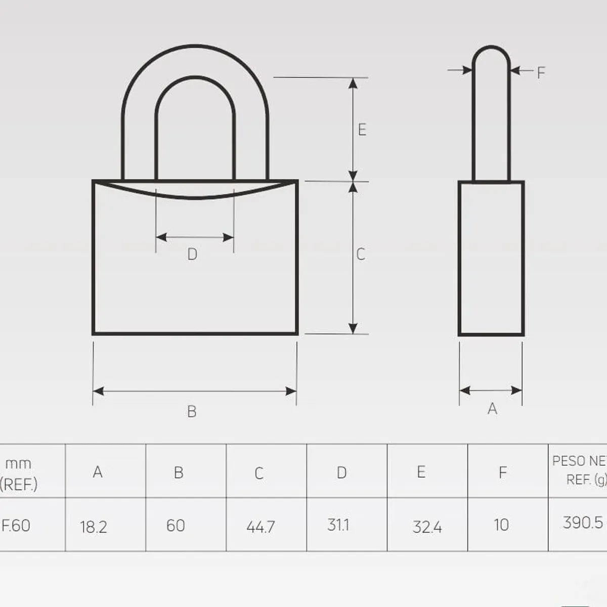 FORTE - Candado Estándar F-60 mm FORTE