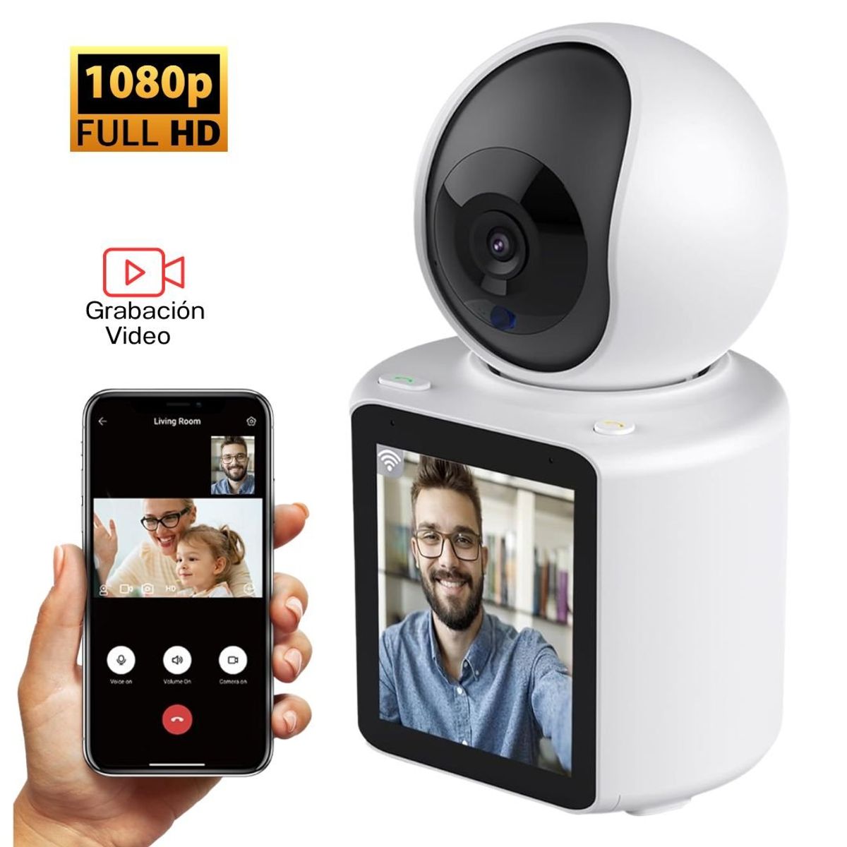 SEISA - Cámara para Videollamada con Pantalla y Visión Nocturna Full HD