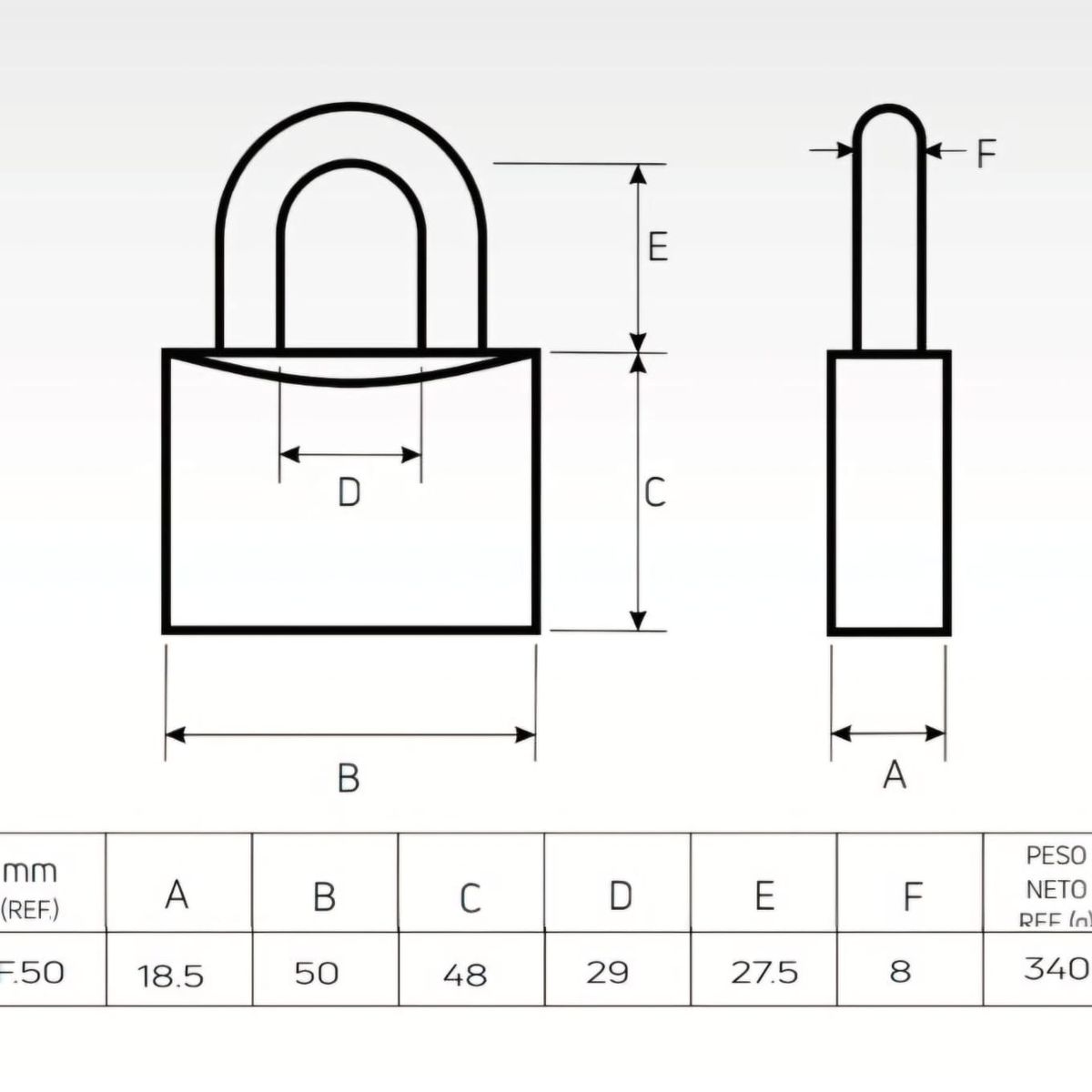 FORTE - Candado Premiun F-50 mm FORTE