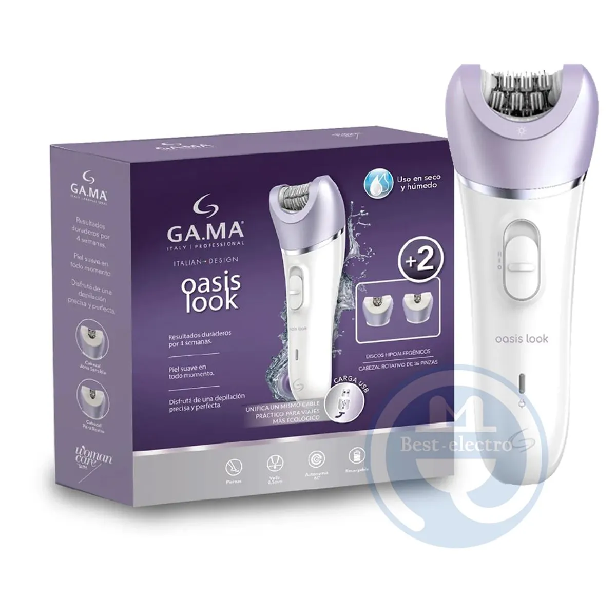 GAMA - Depiladora Gama Oasis Look con Carga USB