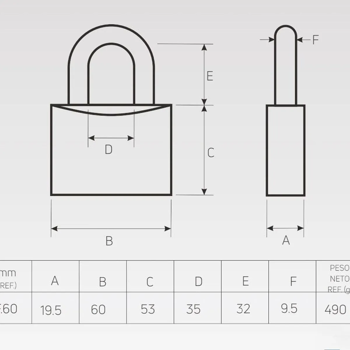 FORTE - Candado Premiun F-60 mm FORTE