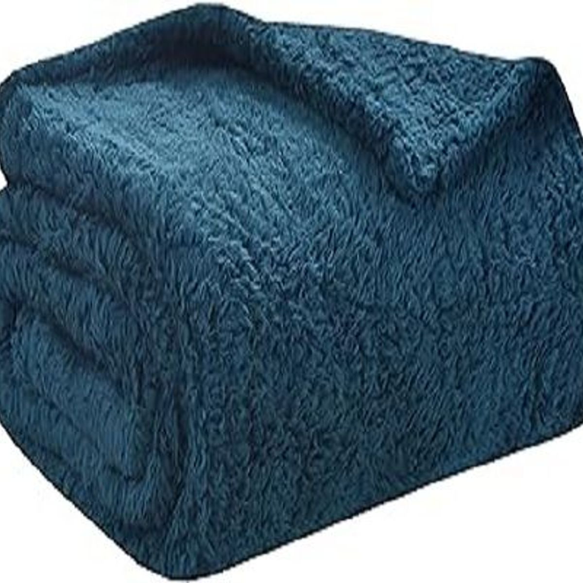 GENERICO - COLCHA 2 PLAZAS DE PELUCHE PELO CORTO ACERO