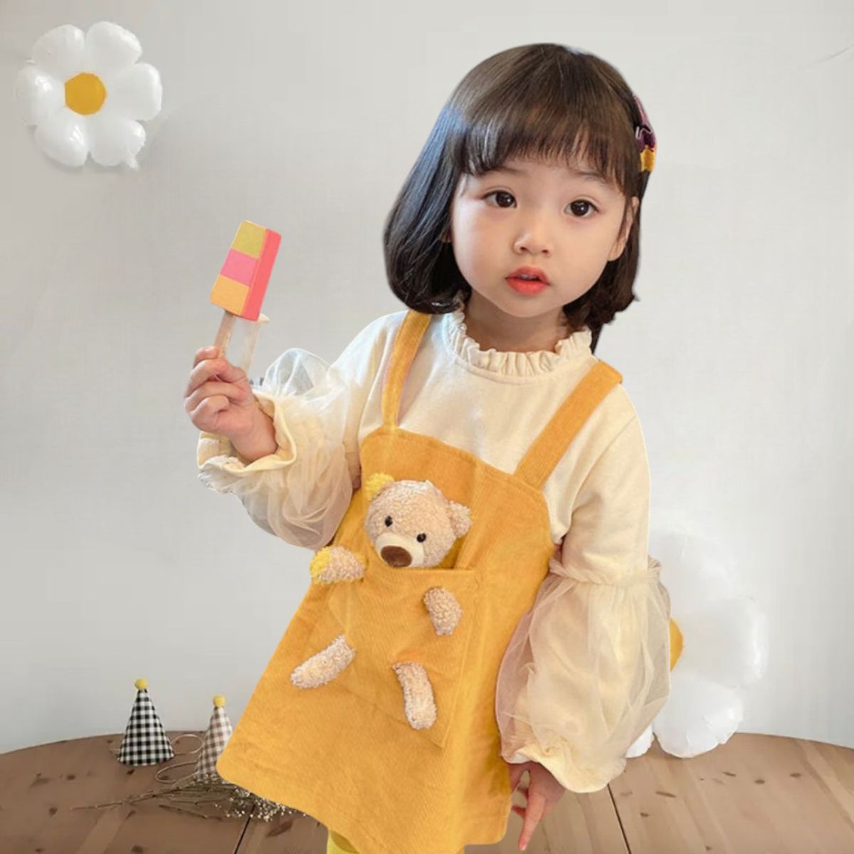 GENERICO - VESTIDO DE NIÑA - INCLUYE OSITO