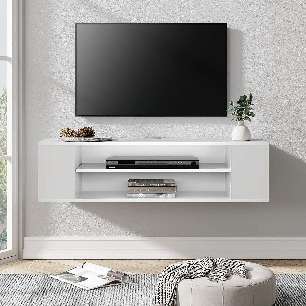 MUEBLES CRISOSTOMO - Mueble para TV Moderno Blanco 55 Pulgadas