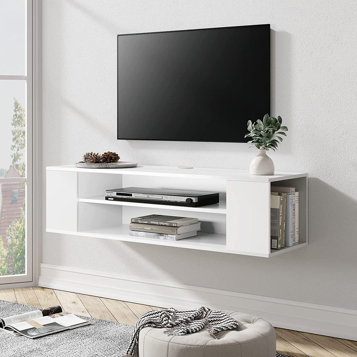 MUEBLES CRISOSTOMO - Mueble para TV Moderno Blanco 55 Pulgadas