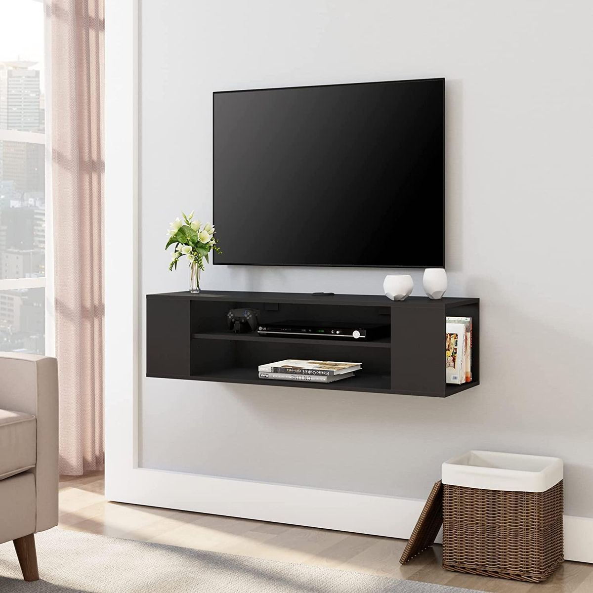 MUEBLES CRISOSTOMO - Mueble para TV Moderno Negro 55 Pulgadas