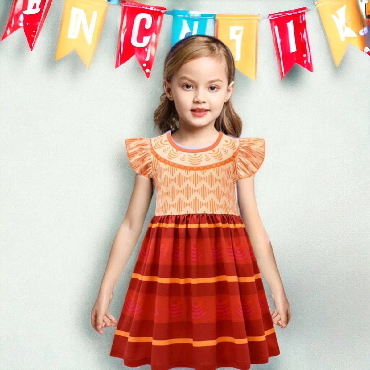 GENERICO - DISFRAZ DE NIÑA MODELO DOLORES - INCLUYE CARTERITA