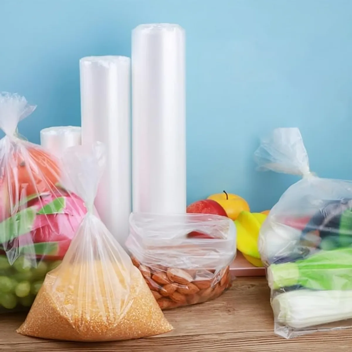 GENERICO - Kit 3 rollos de bolsa transparente alta densidad - 35 x 45cm