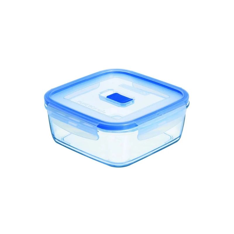 LUMINARC - Taper Cuadrado 380 ml con Tapa Azul Pure Box Active