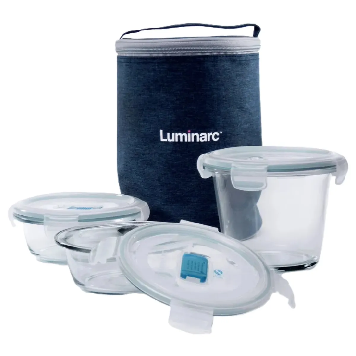 LUMINARC - Juego de Tapers 7 piezas Tapa Azul Pure Box Active