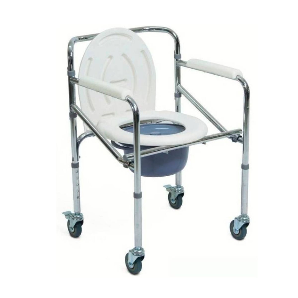 GENERICO - Silla Sanitaria con Ruedas Baño Portátil METAL