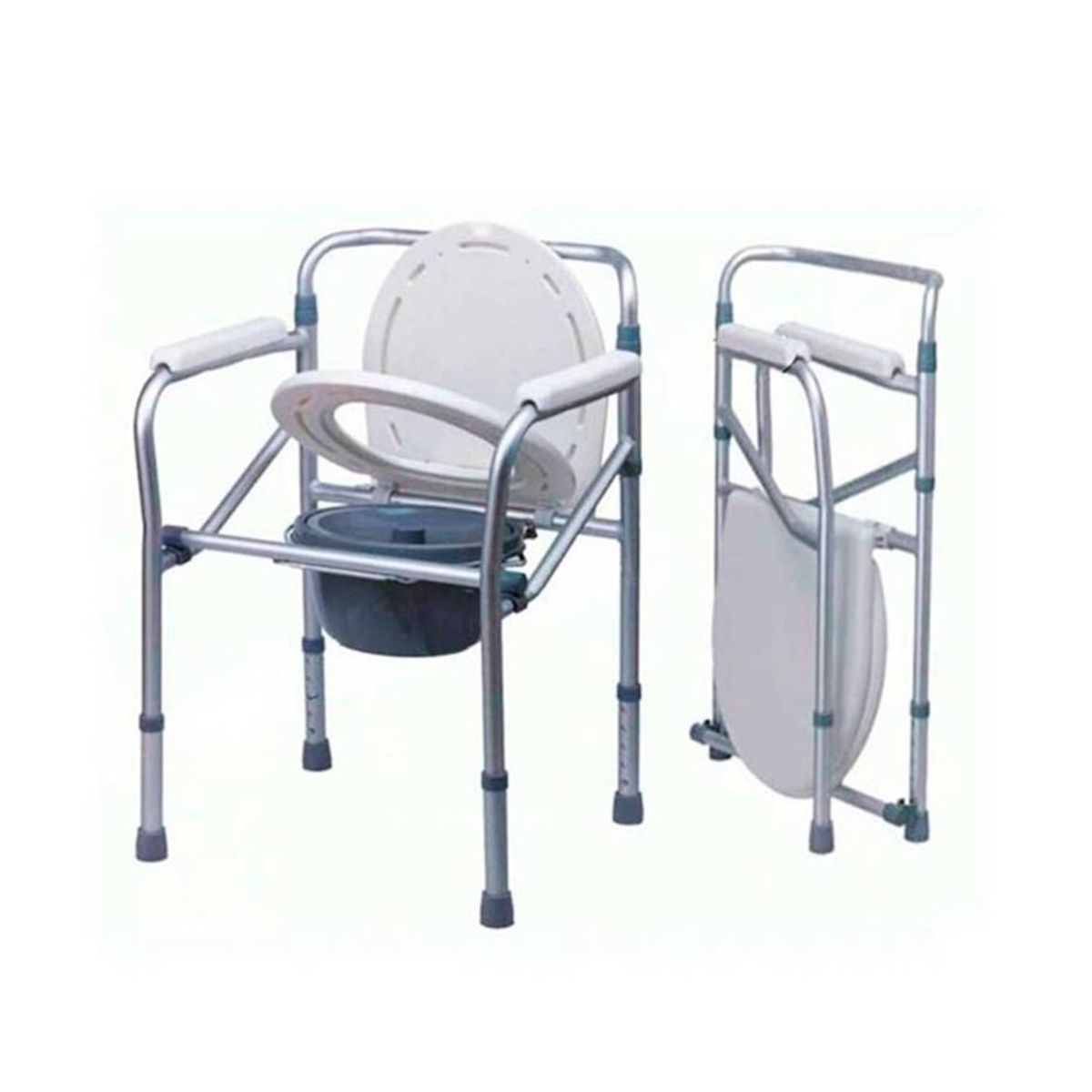 GENERICO - Baño Portátil Graduable Silla Sanitaria Plegable Portátil de Aluminio