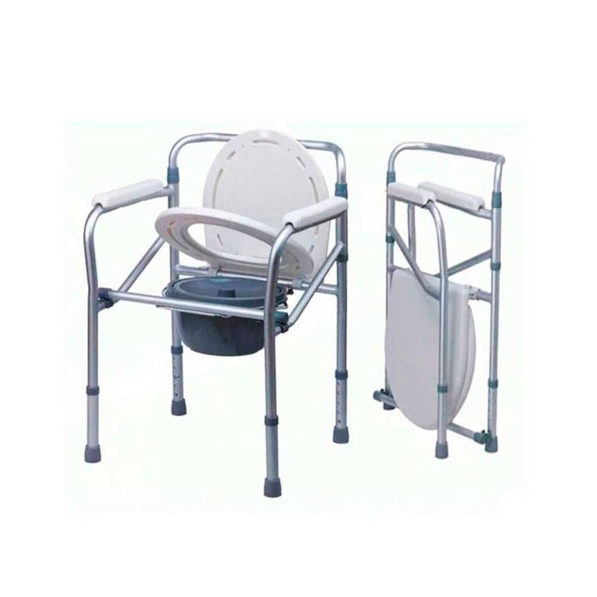 GENERICO - Baño Portátil Graduable Silla Sanitaria Plegable Portátil de Aluminio