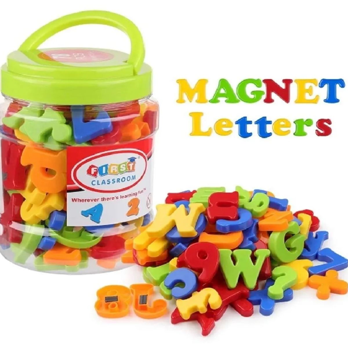 GENERICO - Pote de Letras Imantadas - 78 piezas