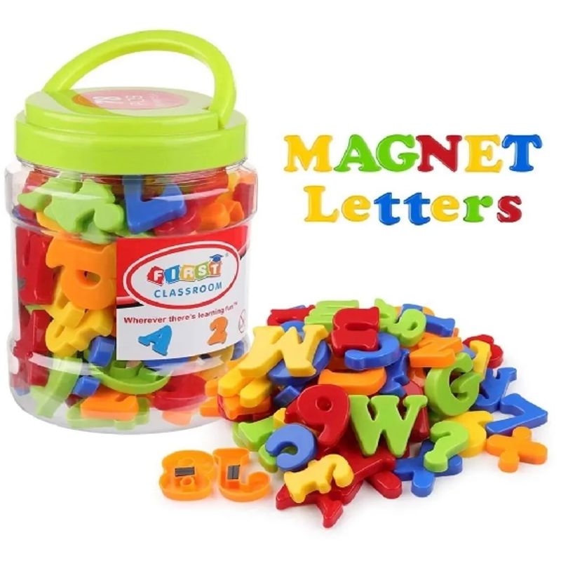 GENERICO - Pote de Letras Imantadas - 78 piezas