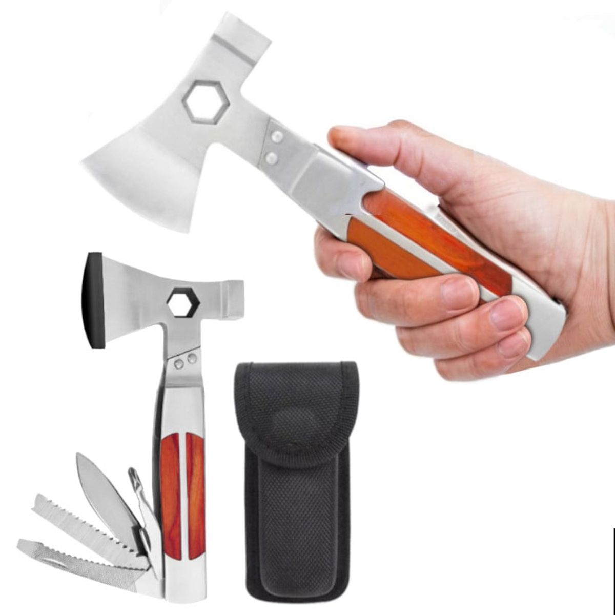GENERICO - Multi Herramienta Martillo Hacha supervivencia regalo papá Camping