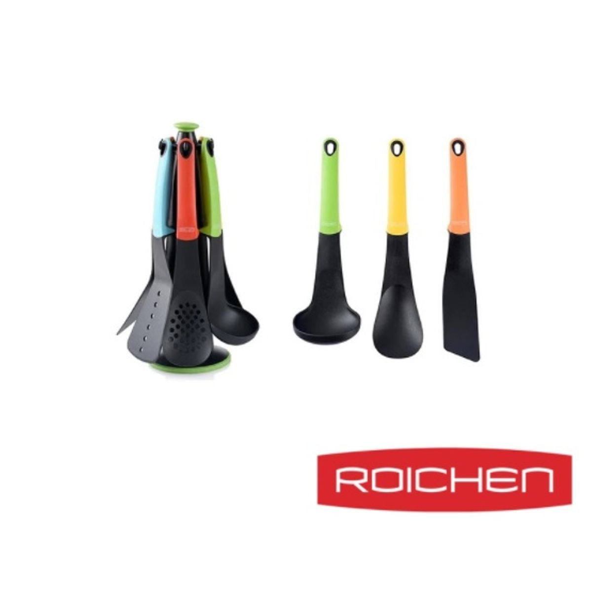 ROICHEN - Juego de Utensilios 7 piezas para cocina Colores Natural