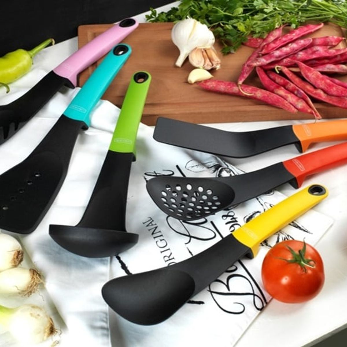 ROICHEN - Juego de Utensilios 7 piezas para cocina Colores Natural