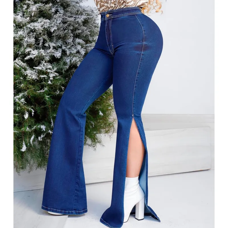 Pantalón Acampanado de Tiro Alto Mujer BENCUS JEANS