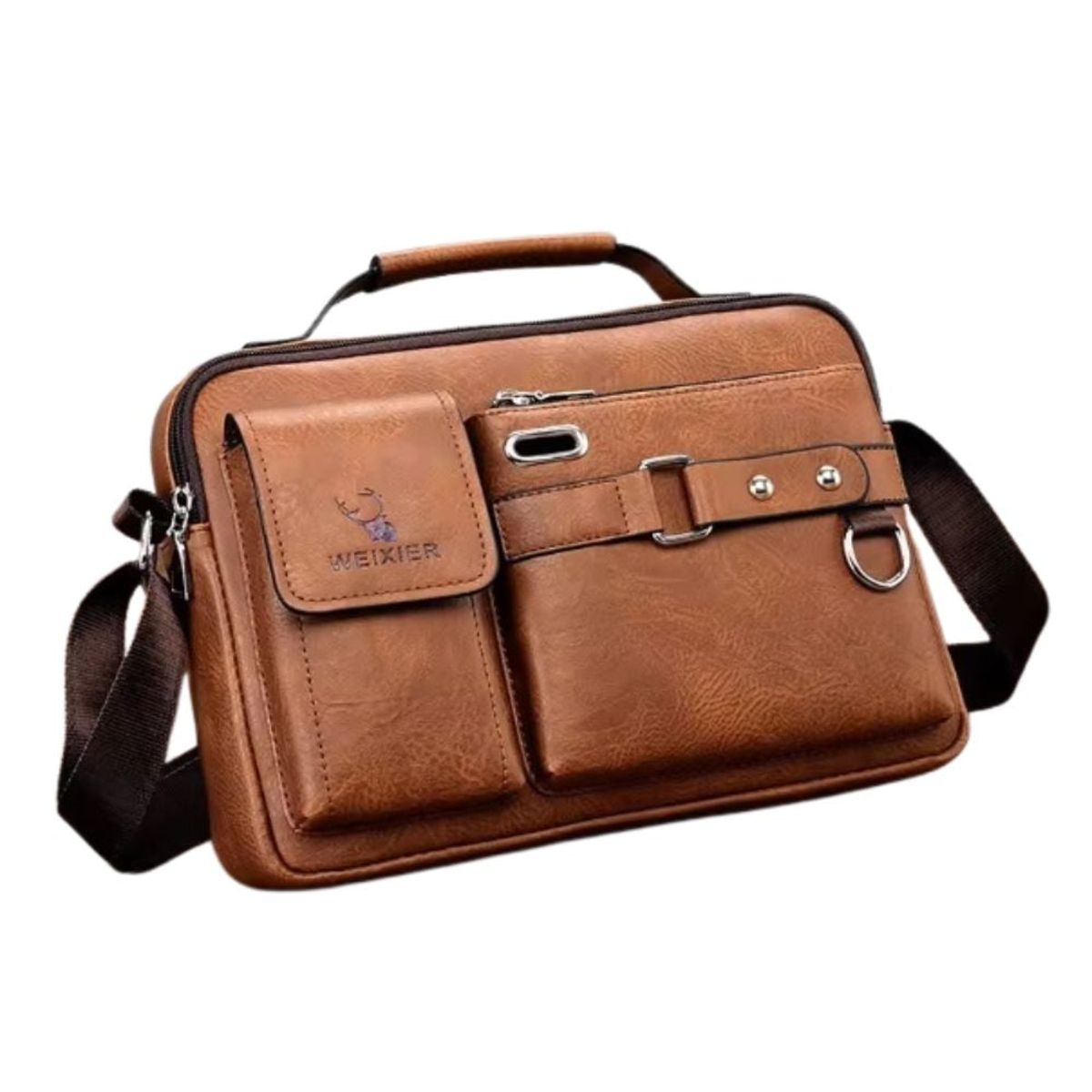 GENERICO - Bandolera Hombre Cuero PU  Morral Weixier Porta Table.