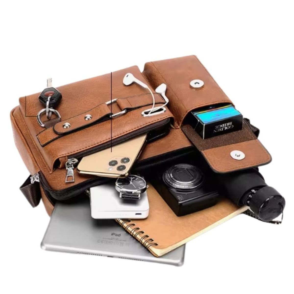 GENERICO - Bandolera Hombre Cuero PU  Morral Weixier Porta Table.