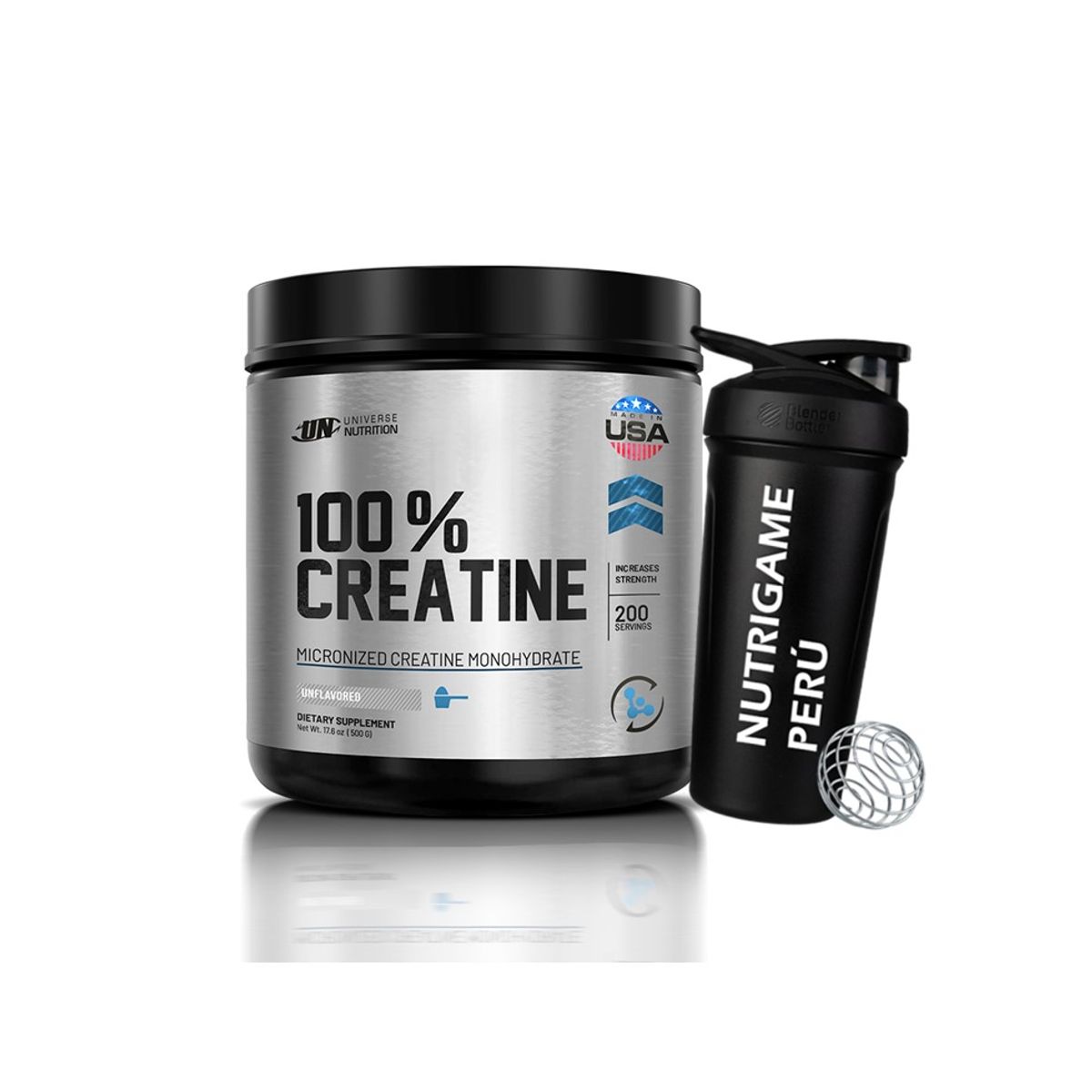UNIVERSE NUTRITION - 100% Creatine Creatina Monohidratada 500g Creabolic + SHAKER
