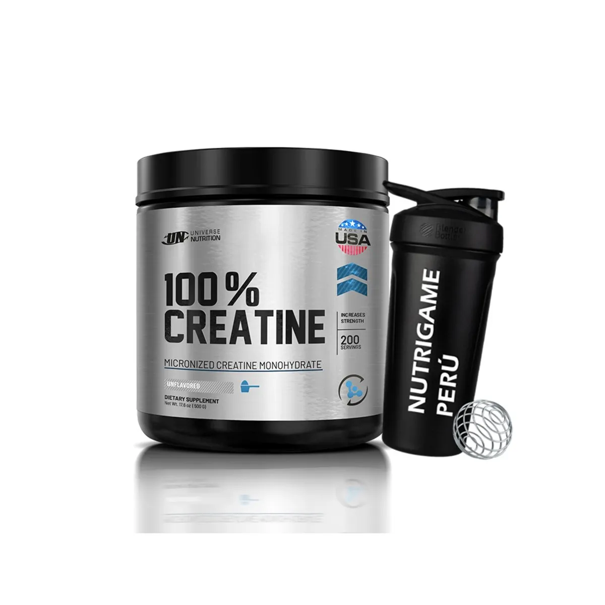 UNIVERSE NUTRITION - 100% Creatine Creatina Monohidratada 500g Creabolic + SHAKER