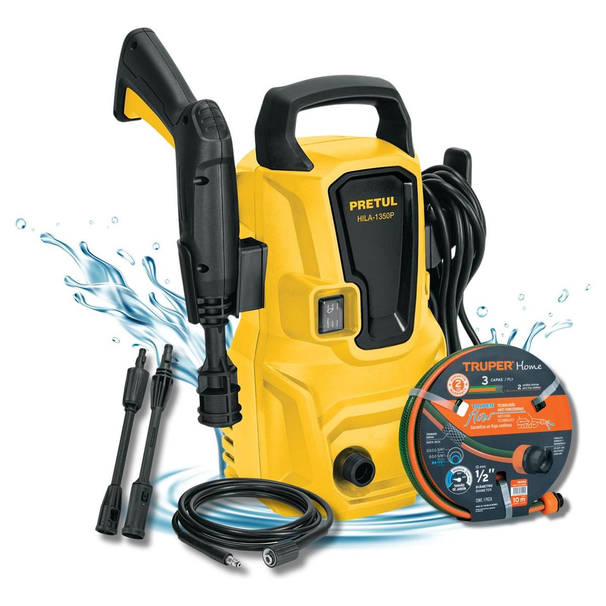 PRETUL - Hidrolavadora electrica 1350psi  Pretul + manguera 10 metros