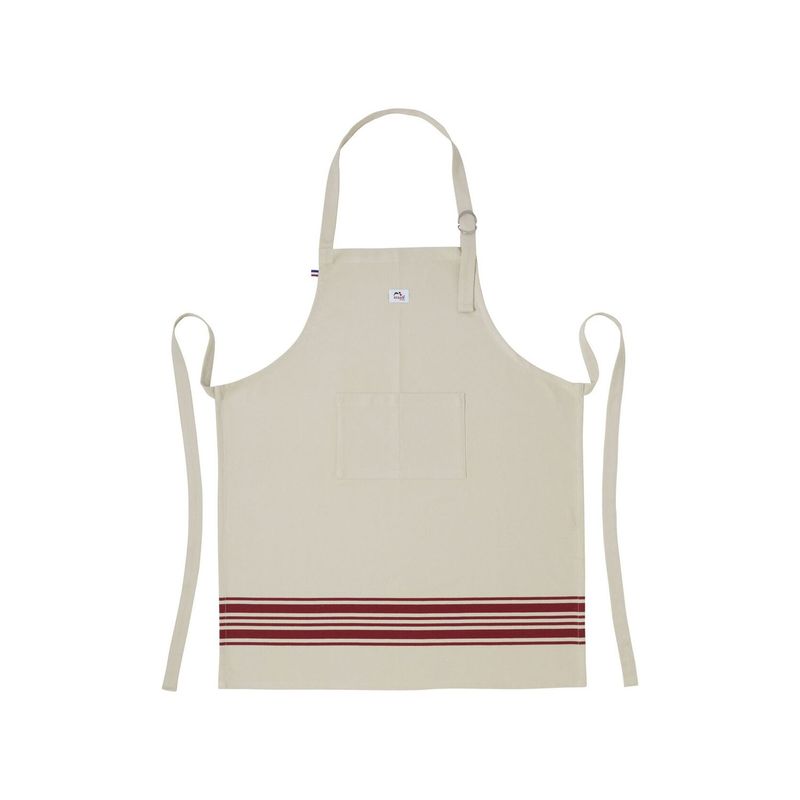 STAUB - Mandil de Algodón Color Beige  Rojo  STAUB