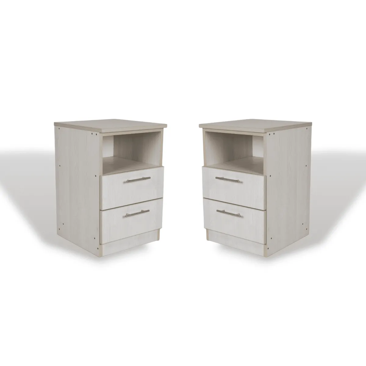 MUEBLES MACRUMO - Veladores  de 2 Cajones Ibiza (Set x2) - Armado