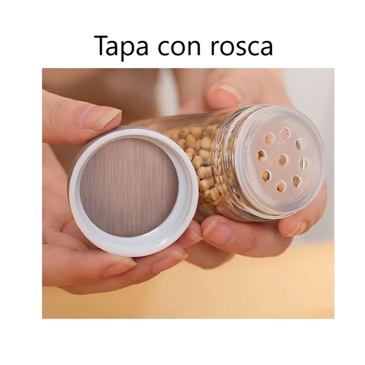 GENERICO - Estante de 16 envases  giratorio de acero inoxidable