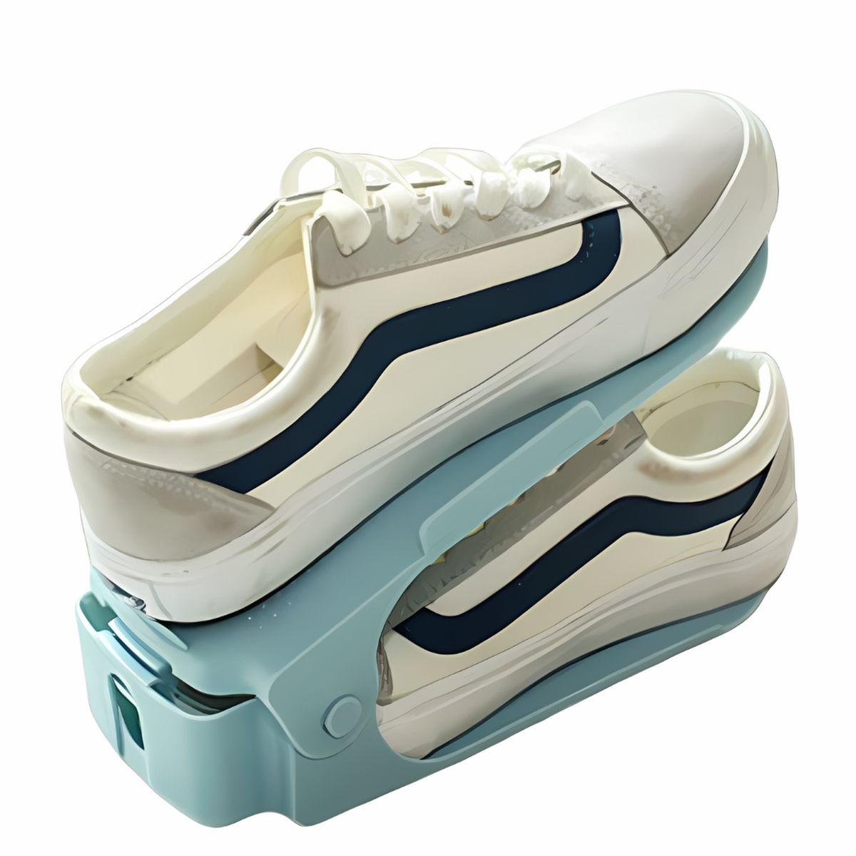 GENERICO - Set de 10 Organizadores de Zapatos de altura ajustable - Celeste - M