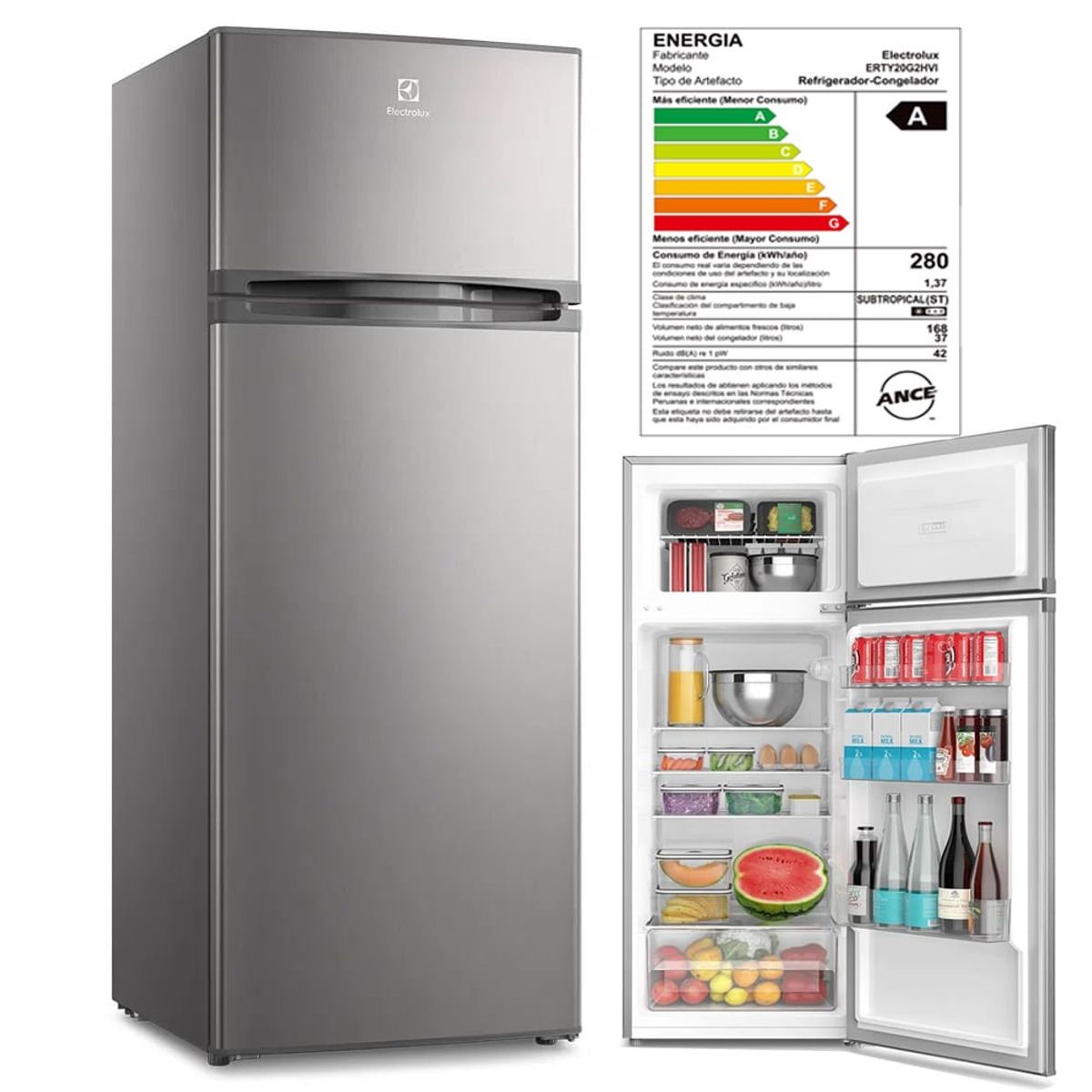 ELECTROLUX - Refrigerador 205L Electrolux ERTY20G2HVI Gris