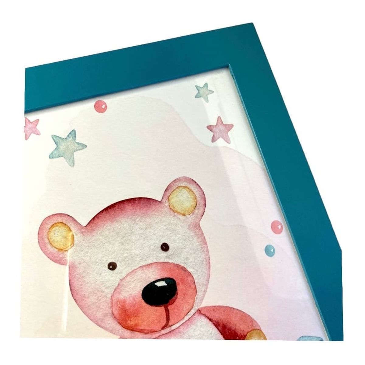 GENERICO - Cuadro Infantil Oso Vinilo Marco De Madera 34 x 24 cm