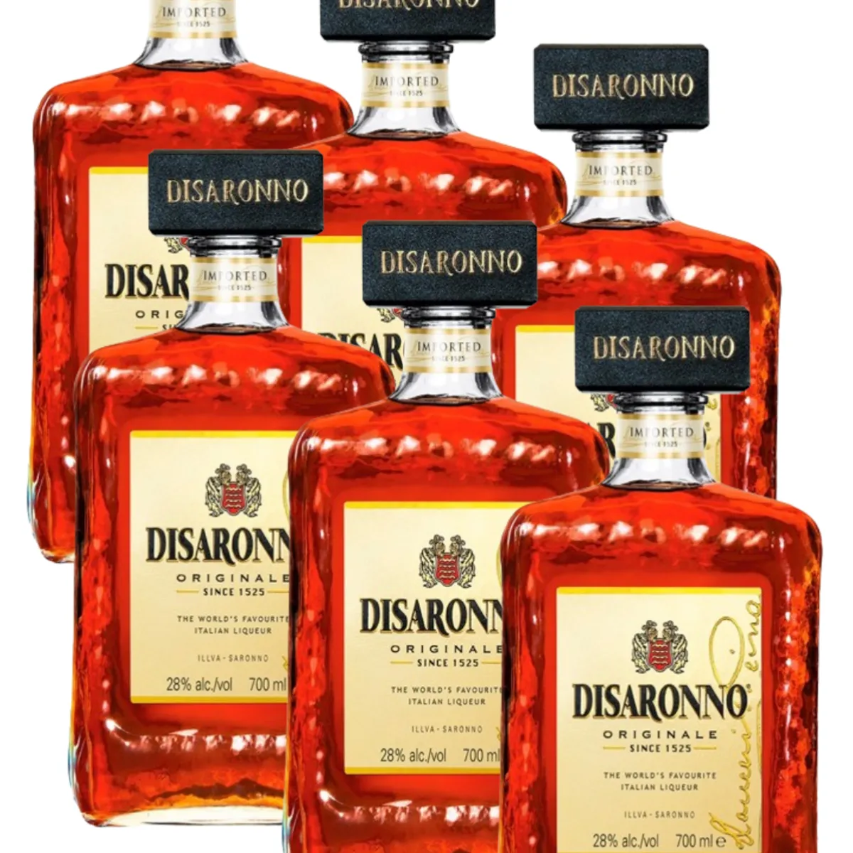 DISARONNO - PACK 6 UNIDADES AMARETTO DISARONNO LICOR DE ALMENDRAS 700ML