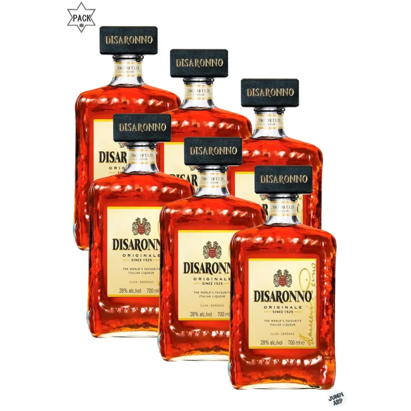DISARONNO - PACK 6 UNIDADES AMARETTO DISARONNO LICOR DE ALMENDRAS 700ML