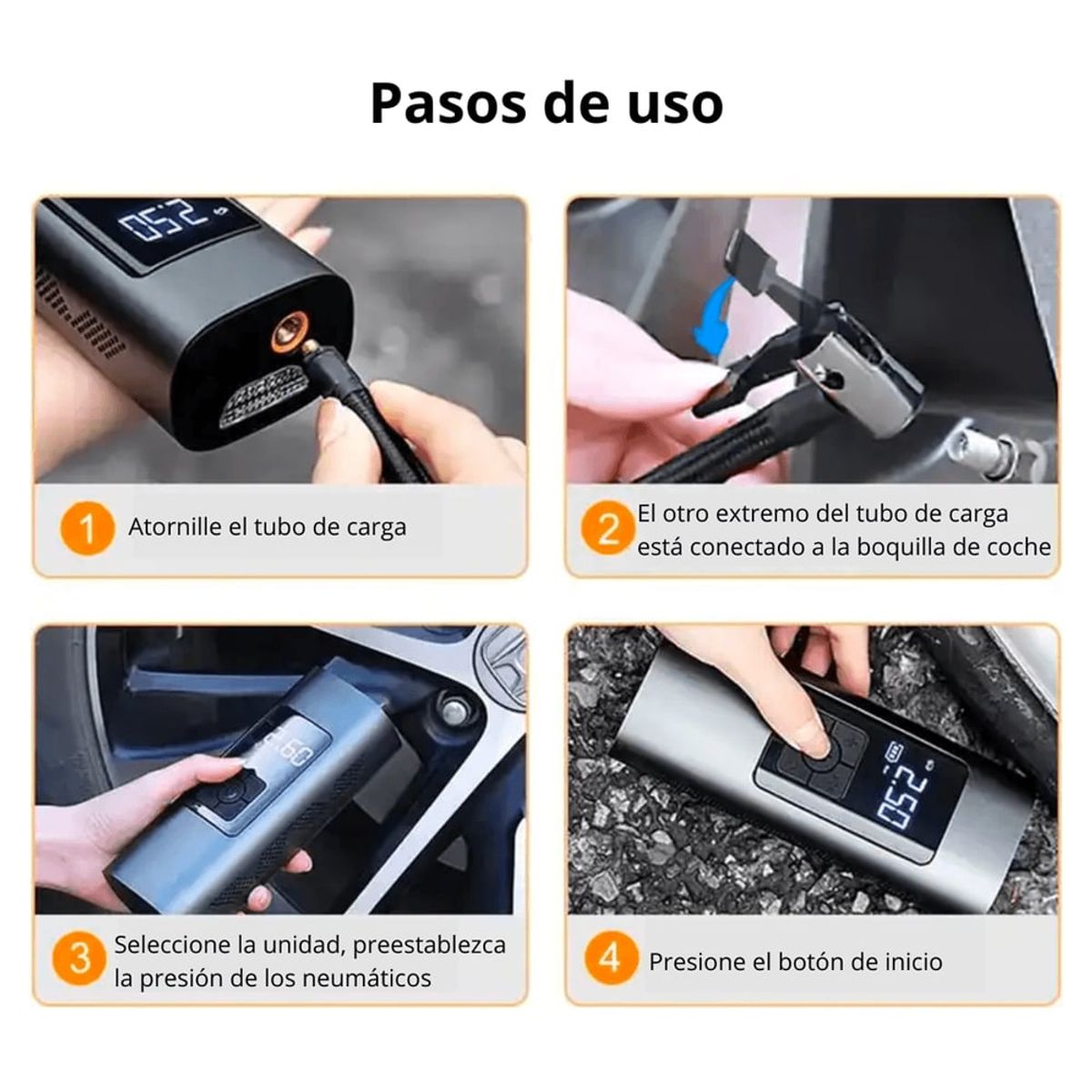 SEISA - Inflador de Llantas Multifuncional Compresor de Aire Portátil AF-C04