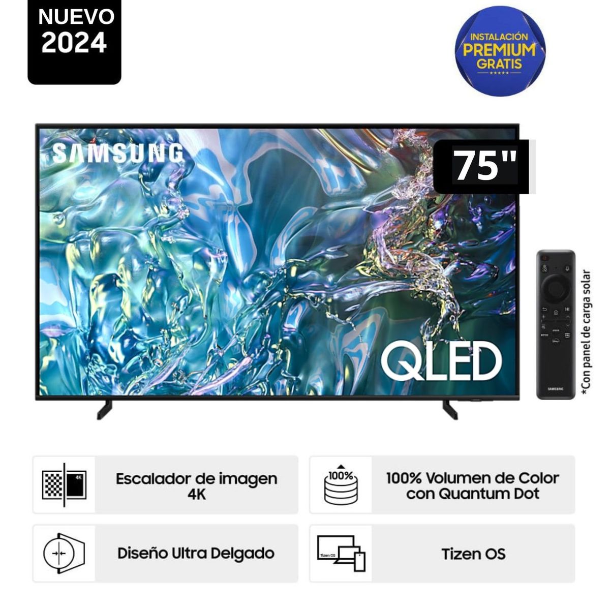 SAMSUNG - Televisor Samsung Smart TV 75'' QLED 4K QN75Q60DAGXPE - Nuevo 2024