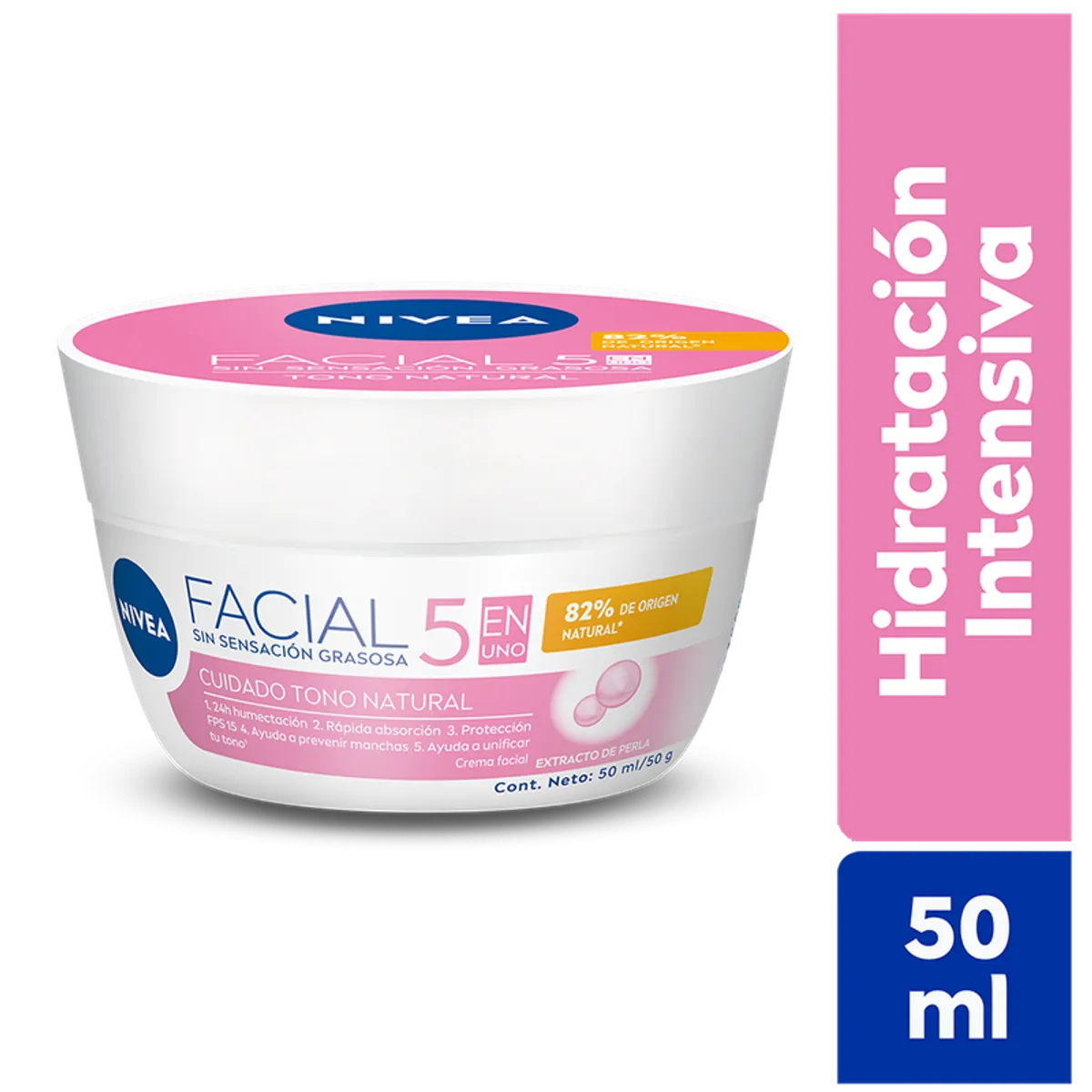 NIVEA - NIVEA Crema Hidratante Facial 5 en 1 Cuidado Tono Natural 50ML