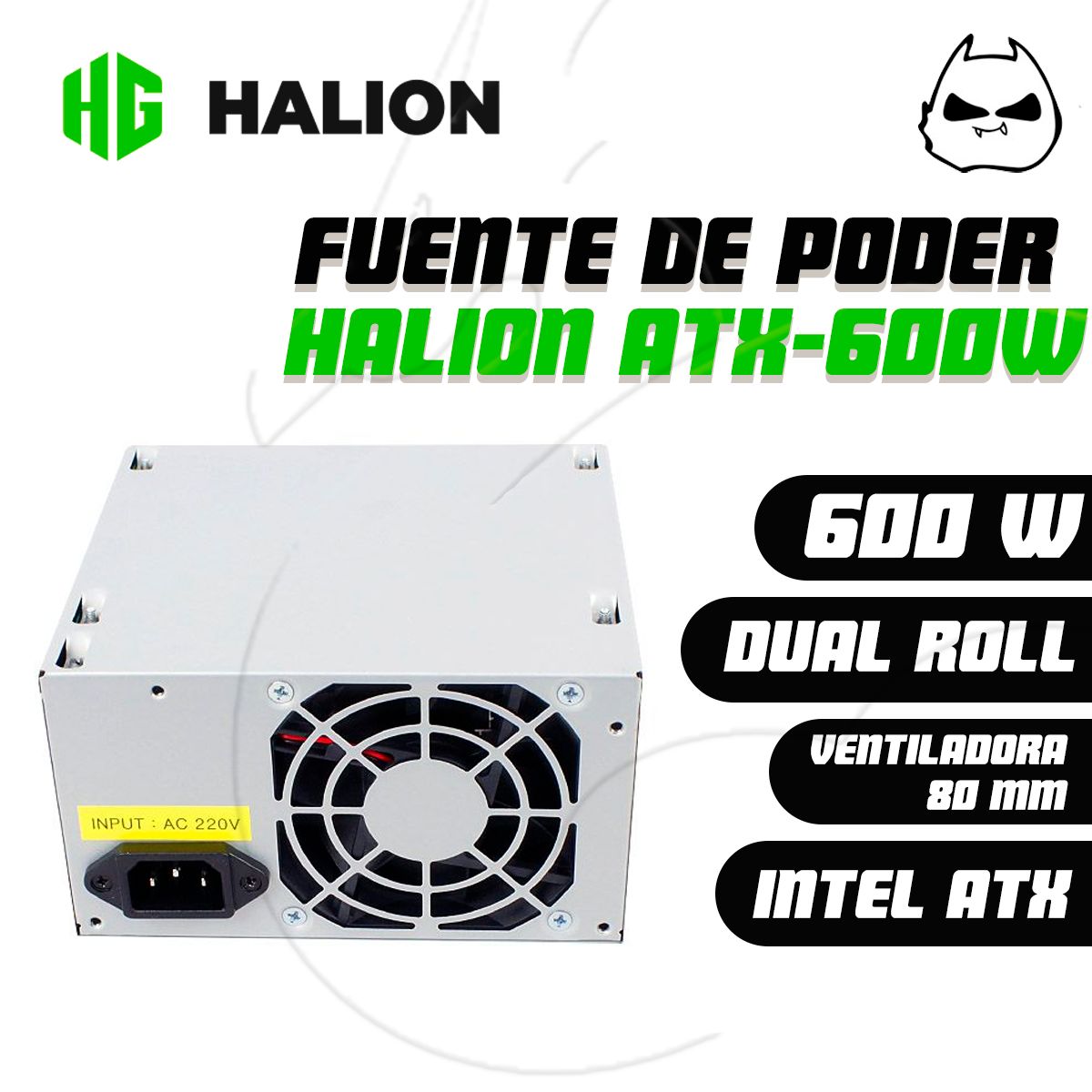 HALION - FUENTE DE PODER HALION  ATX-600W