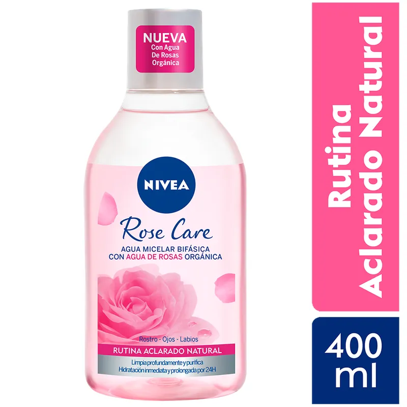 NIVEA - Agua Micelar Bifásica Rose Petals NIVEA con Agua de Rosas 400ML