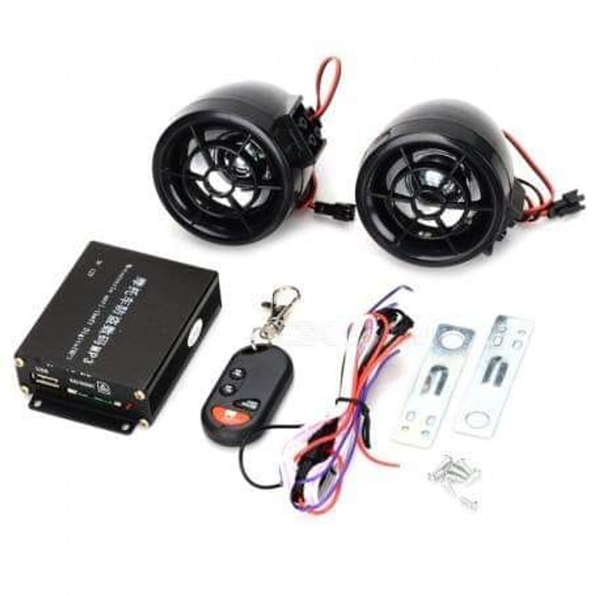 GENERICO - Kit Parlante Bocina MP3 Bluetooth con Alarma para Moto