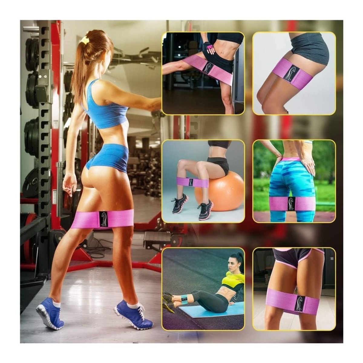 GENERICO - SET 3 Bandas Elásticas de tela con niveles resistencia