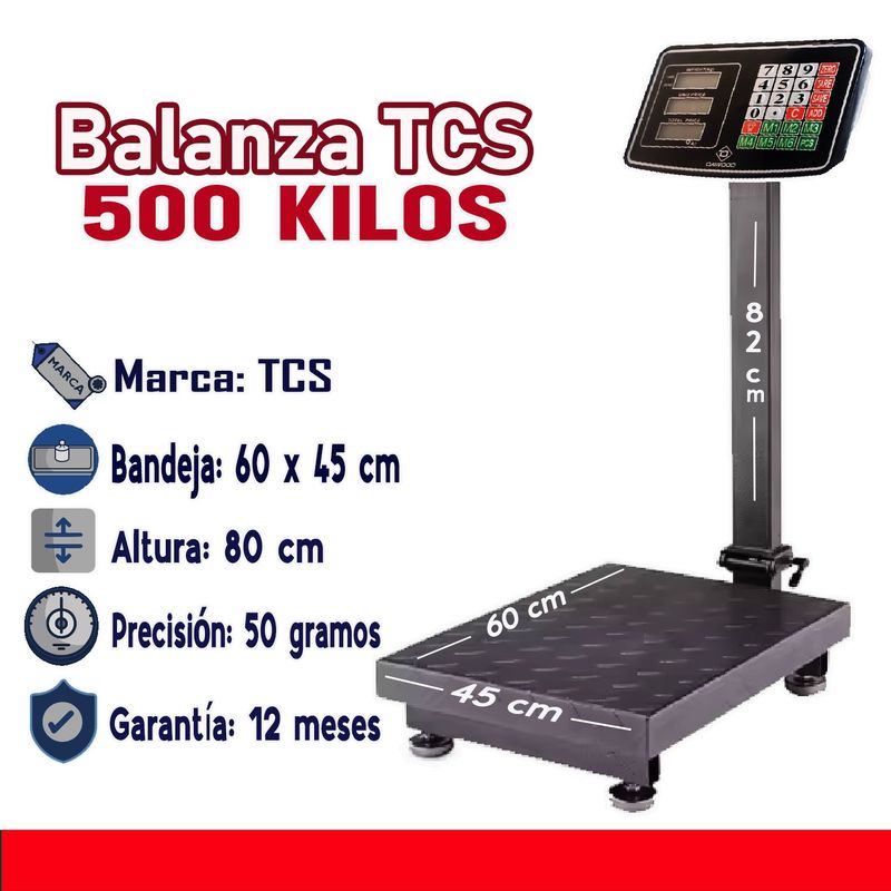 GENERICO - Balanza Industrial 500 Kg con Plataforma DWD-500KG DAWOOD
