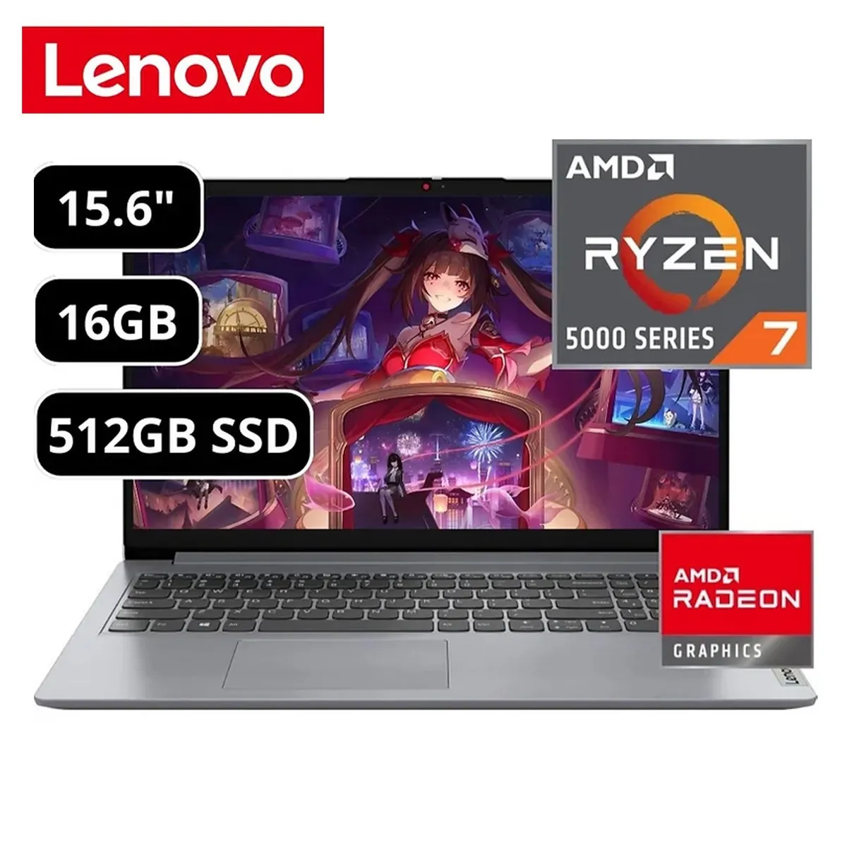 LENOVO - LAPTOP LENOVO IDEAPAD 1 15.6" FHD RYZEN R7 5700U 16GB RAM 512GB SSD 15ALC7 82R400ACLM