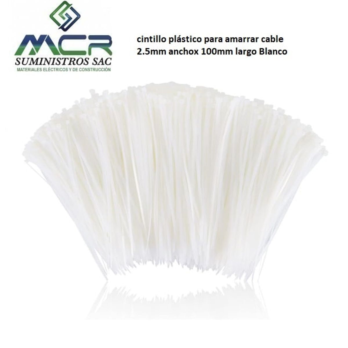 GENERICO - AMARRA CABLE CINTILLO DE 2.5 MM DE ANCHO X 100 MM DE LARGO BLANCO